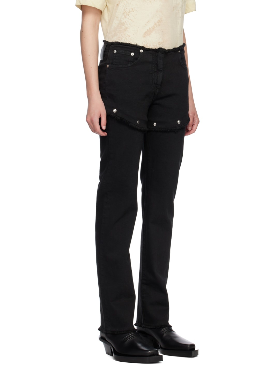 Black Snap Off Jeans - 2