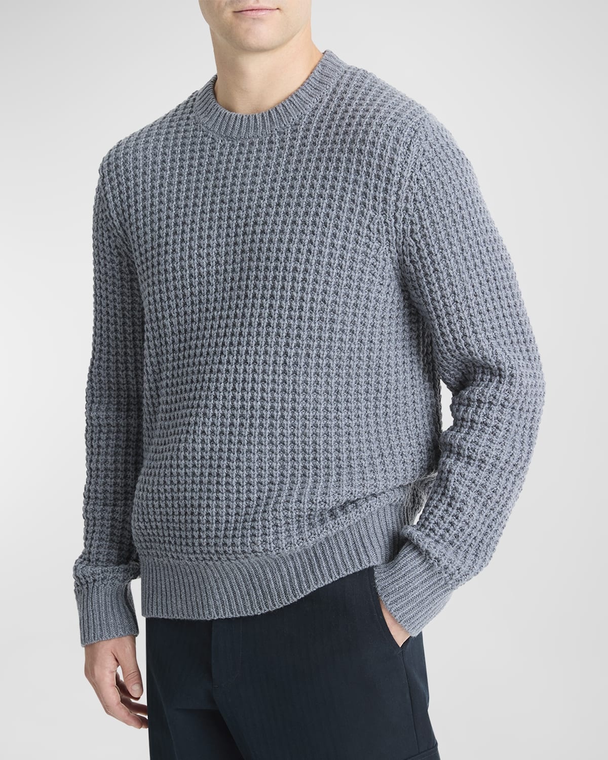 Men's Macro Waffle Cashmere Sweater - 1