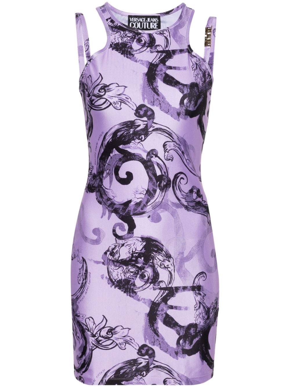 Watercolour Couture-print mini dress - 1