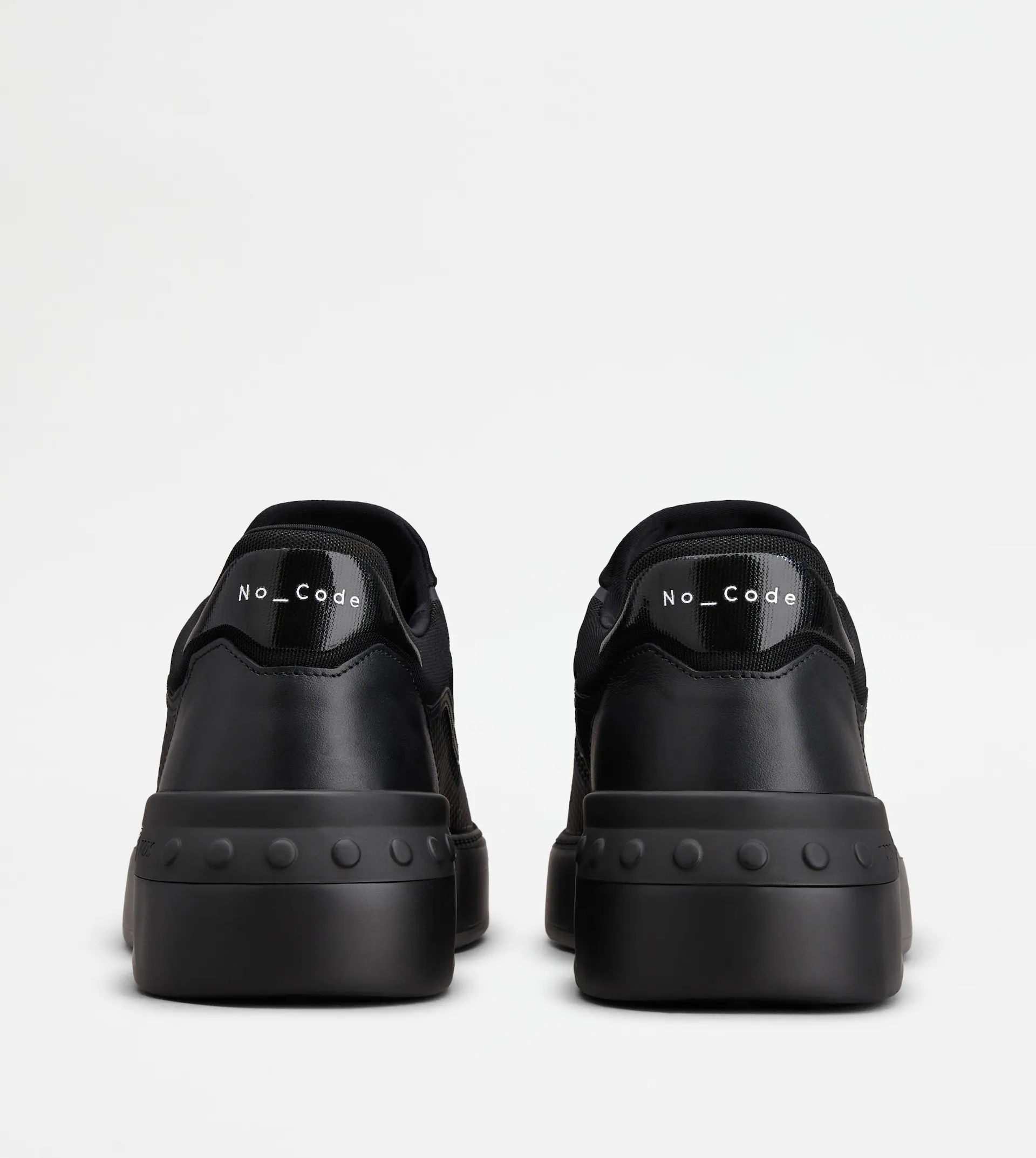 NO_CODE X SLIP-ON SHOES IN TECHNICAL FABRIC AND LEATHER - BLACK - 2