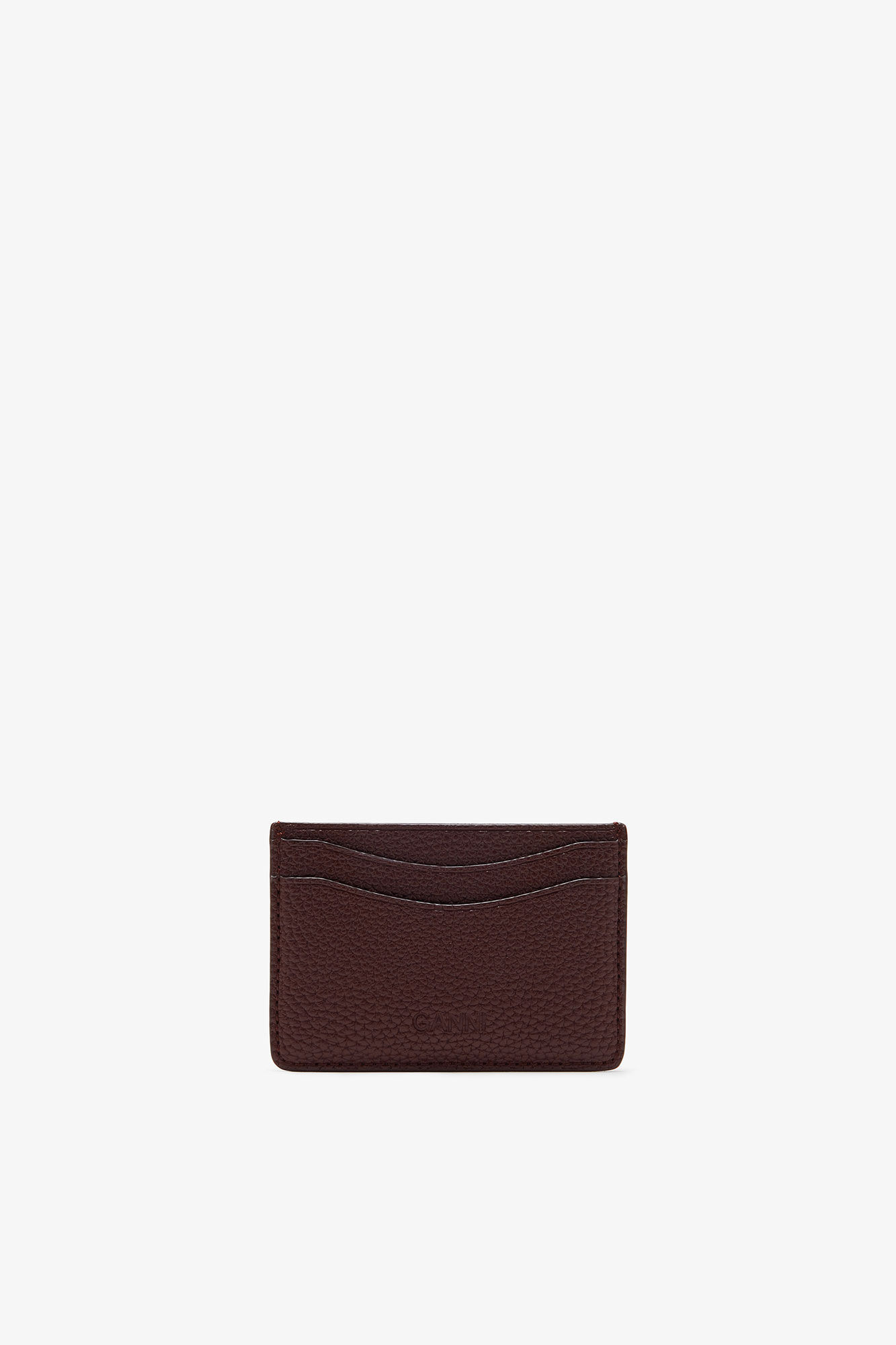 BROWN GRAINED GANNI BOU CARD HOLDER - 2