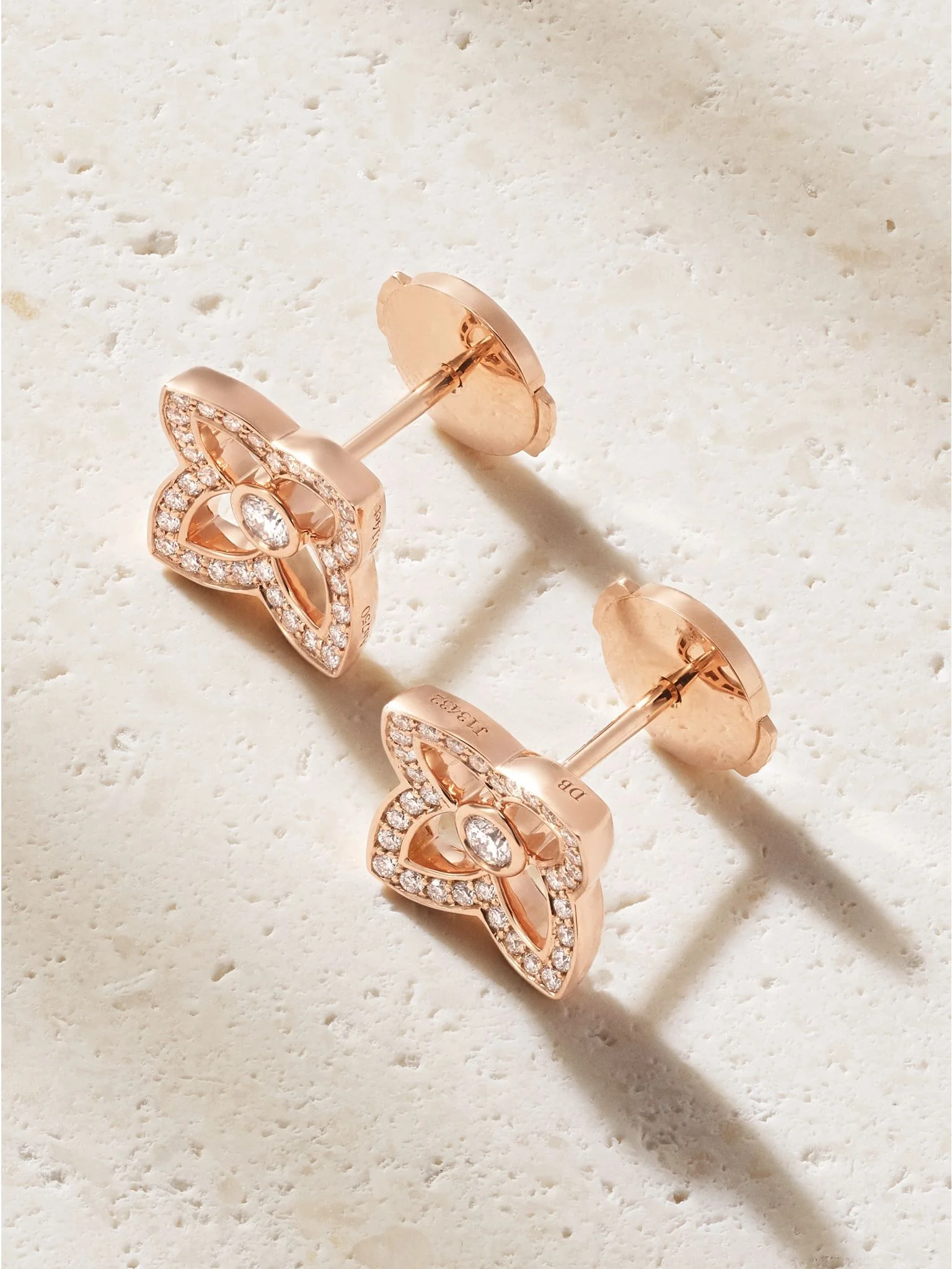 Lotus by DE BEERS 18-karat rose gold diamond earrings Rose gold - 1