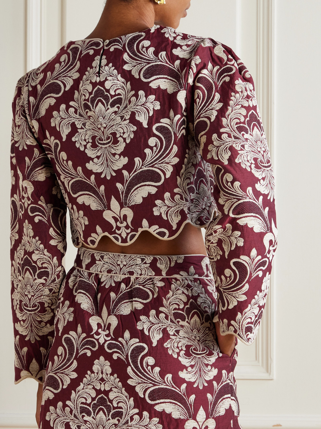 Cropped Cotton-blend Jacquard Top - 3