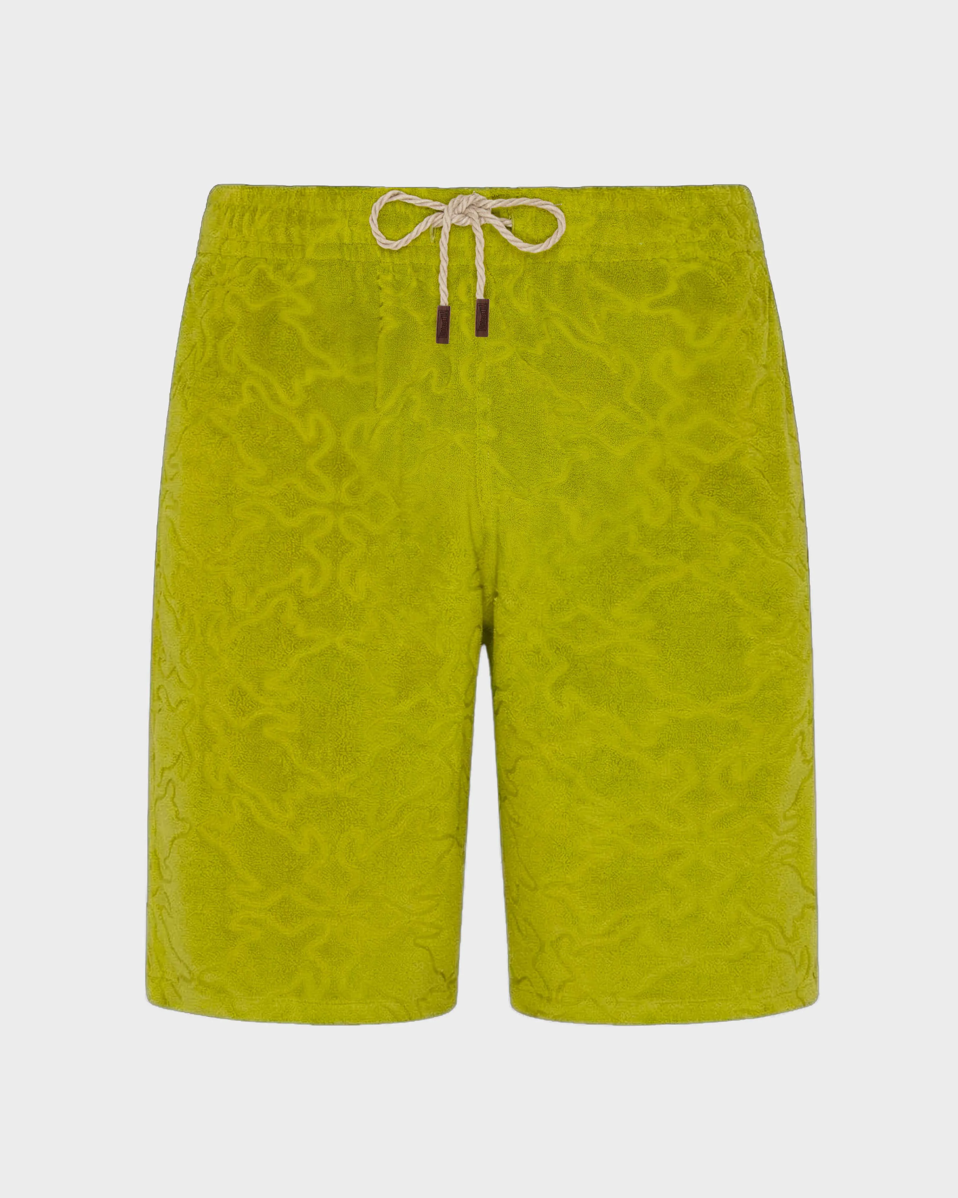 MEN TERRY BERMUDA SHORTS TURTLES NET JACQUARD - 1