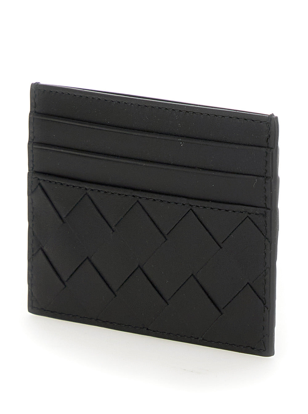 Bottega Veneta Men Black Card Holder With Intrecciato Motif In Leather Man - 2