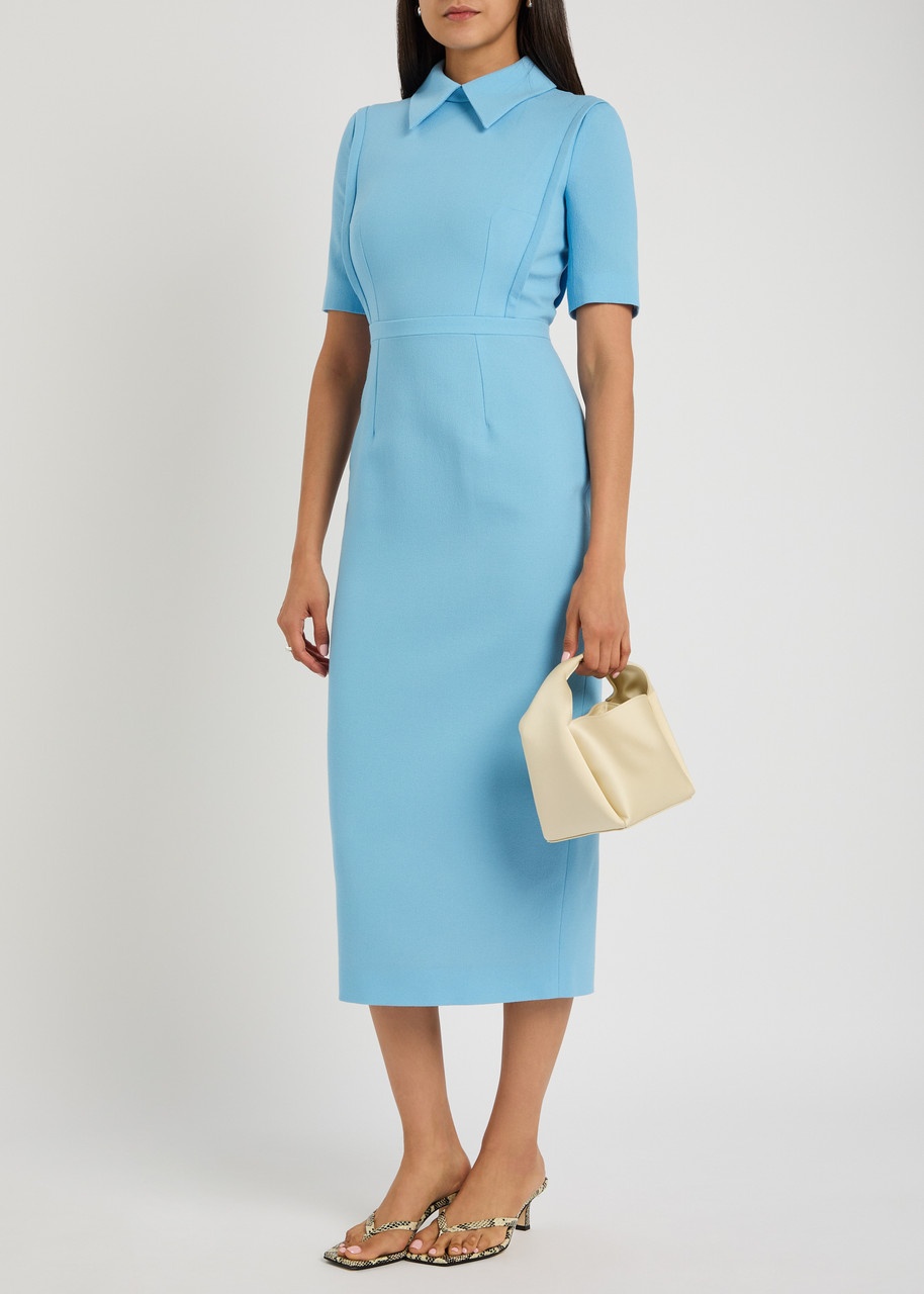 Emilia Wickstead Valetta Darted Wool-crepe Midi Dress - 4