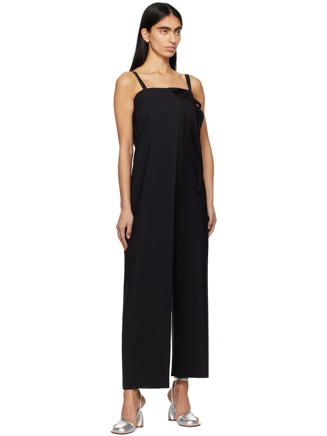 Black Tailoring Wool Canvas Trouser Jumpsuit - 5