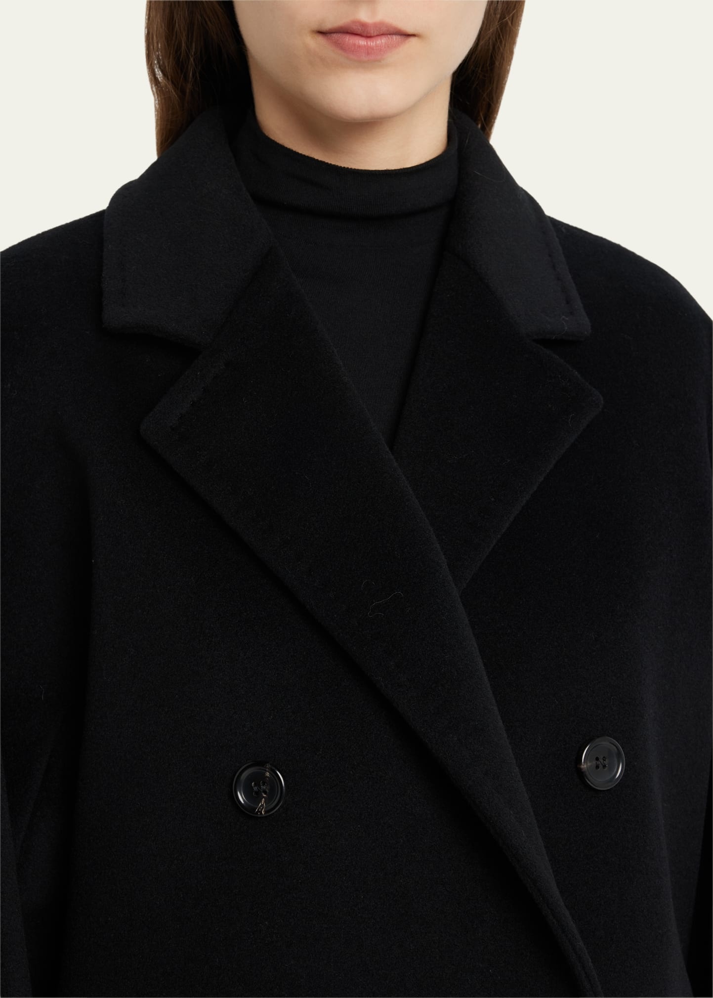 Rebus Wool Double-Breasted Short Coat - 5