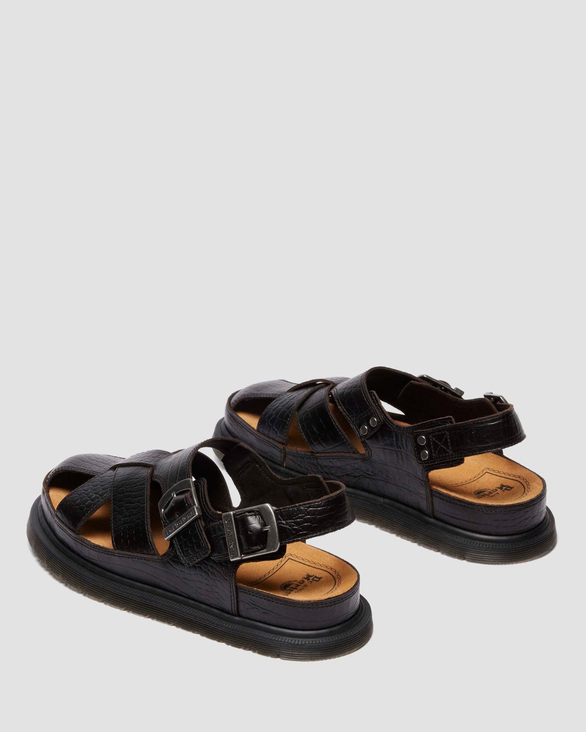 Archive Fisherman Crocodile Analine Leather Sandals - 11