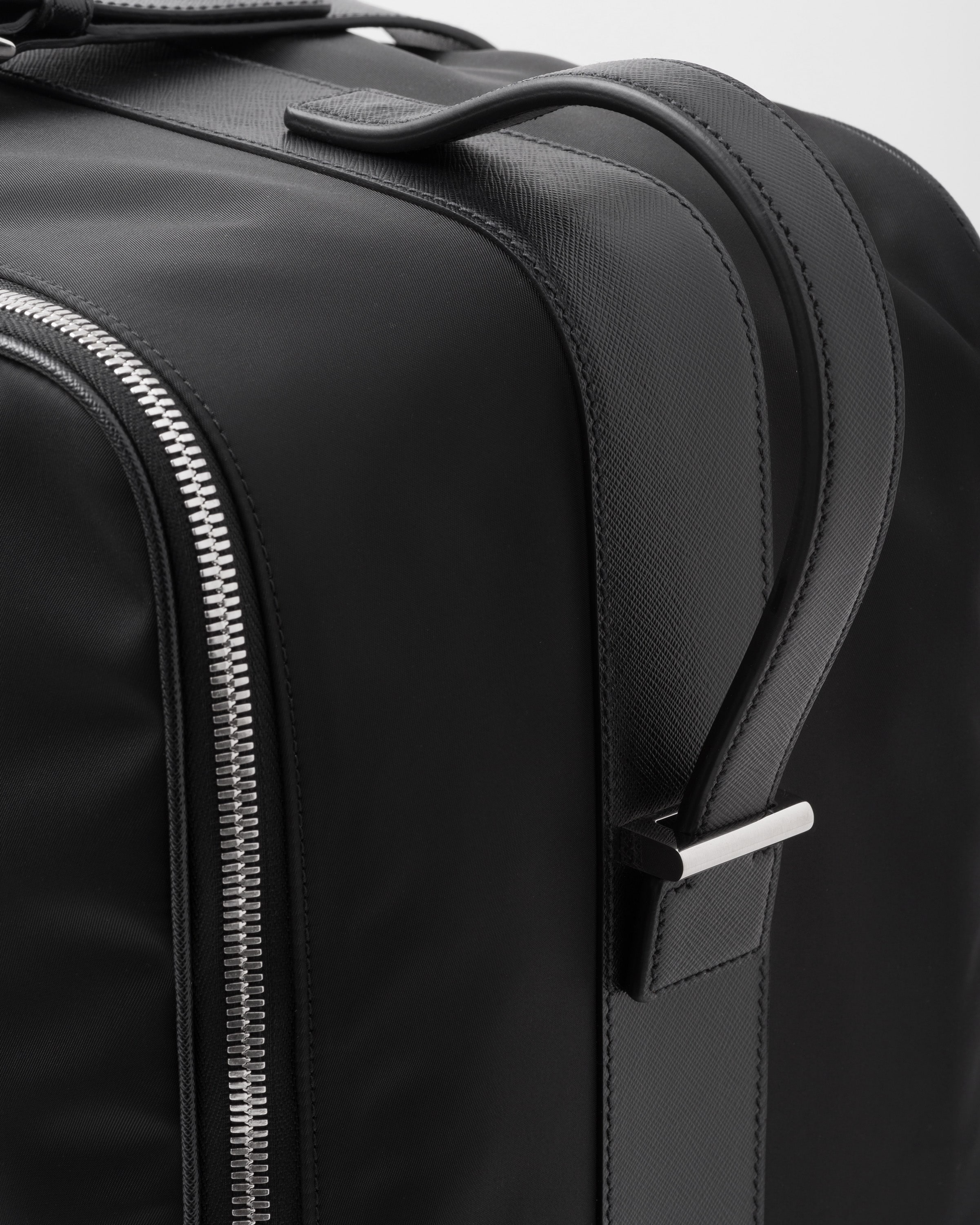 Re-Nylon and Saffiano leather suitcase - 5