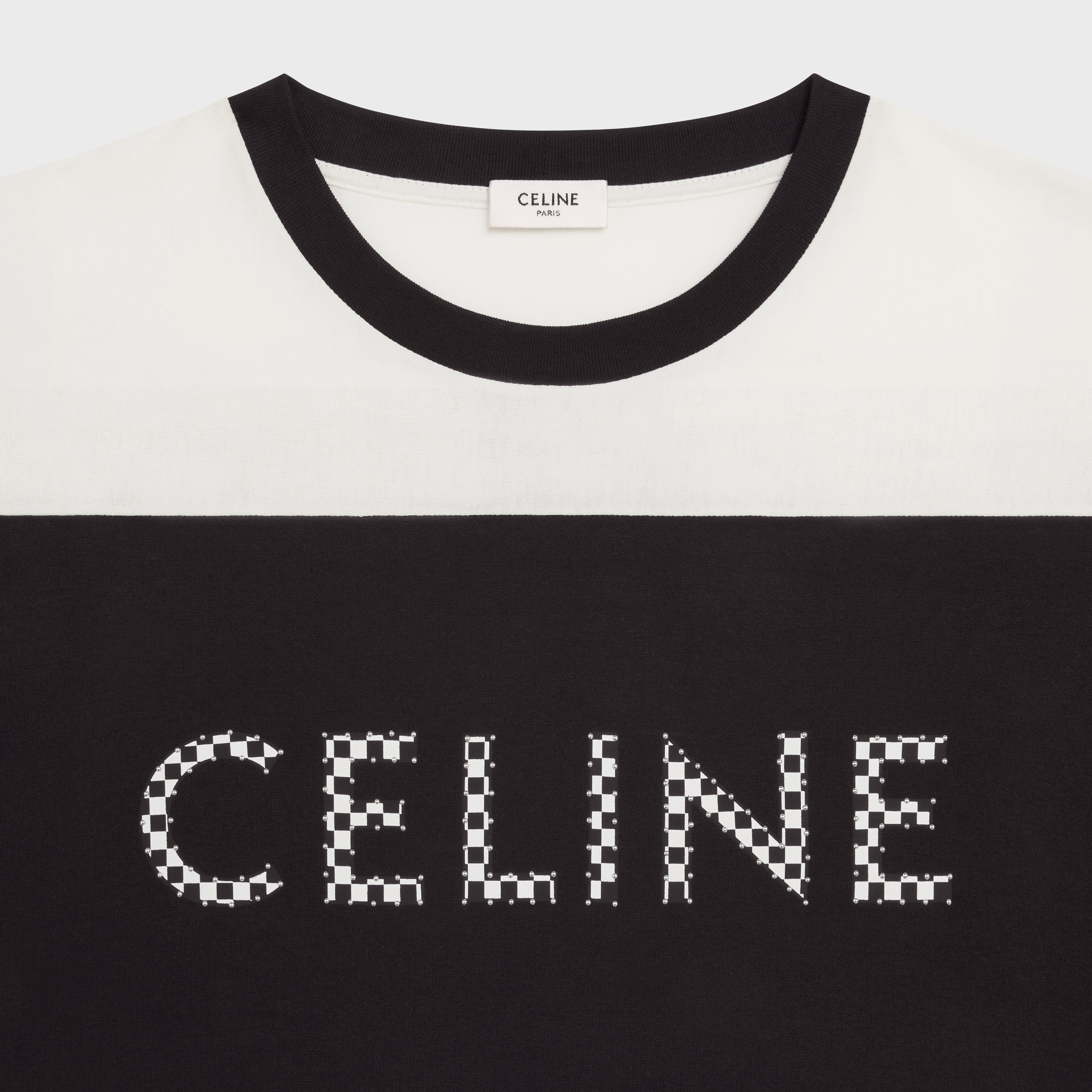 CELINE LOOSE T-SHIRT IN COTTON JERSEY WITH STUDS - 3