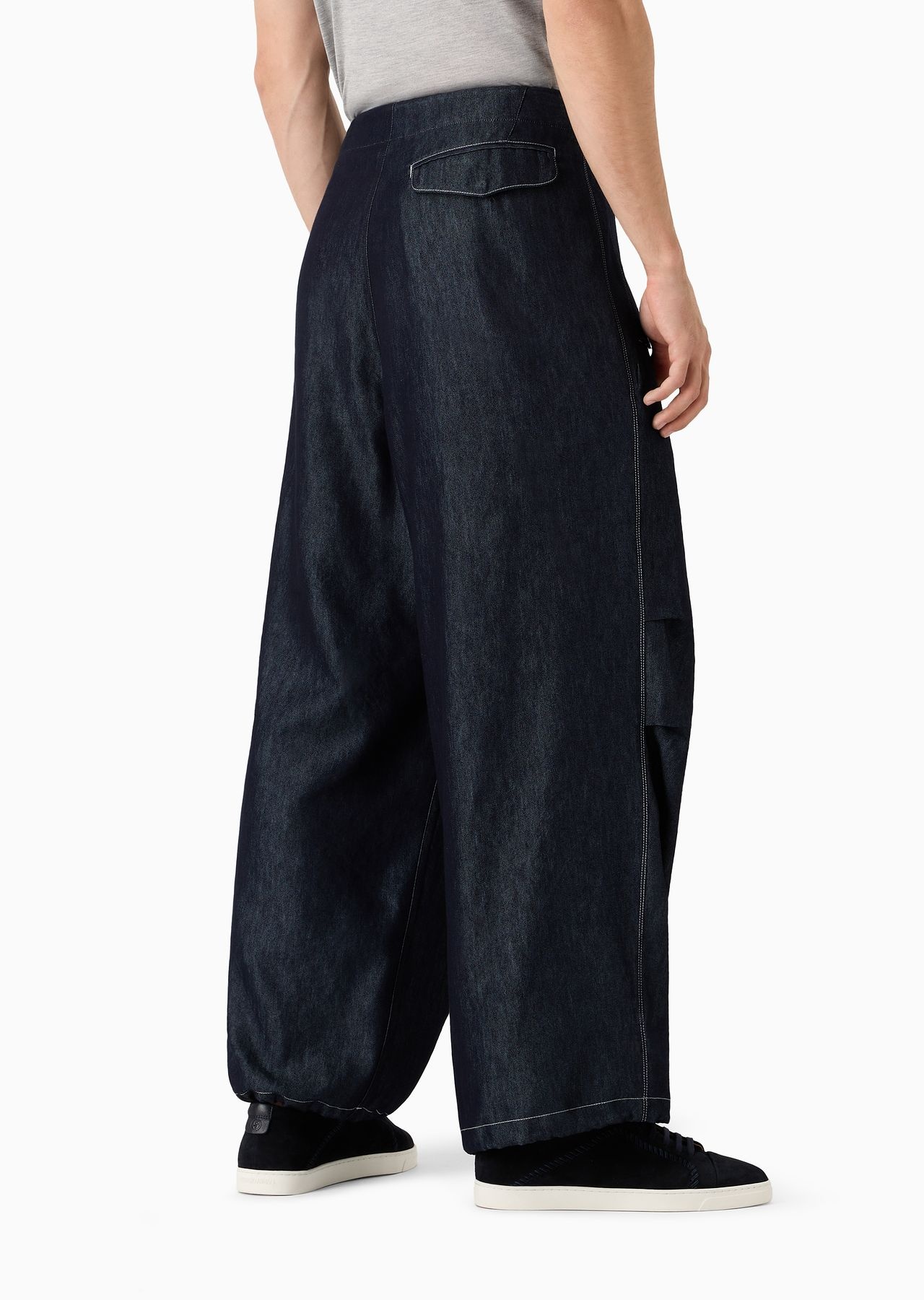 Denim Collection oversized trousers in cotton and silk denim - 3