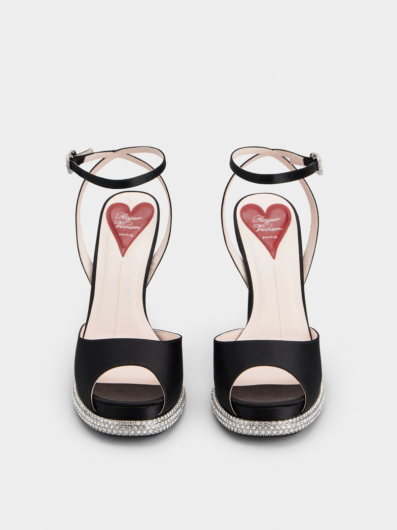 Viv' Choc Platform Sandals in satin 7