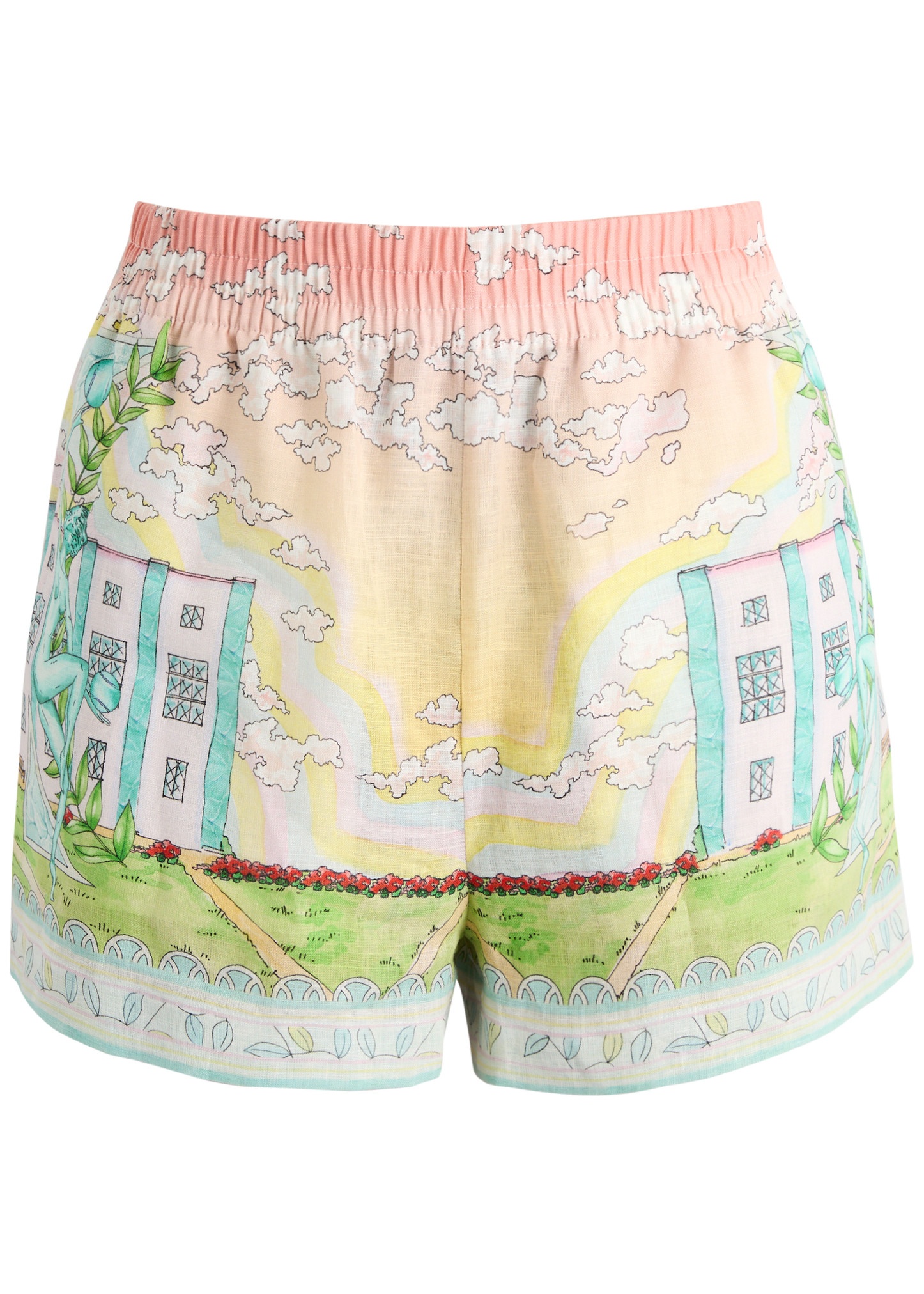 Vase printed linen shorts - 1