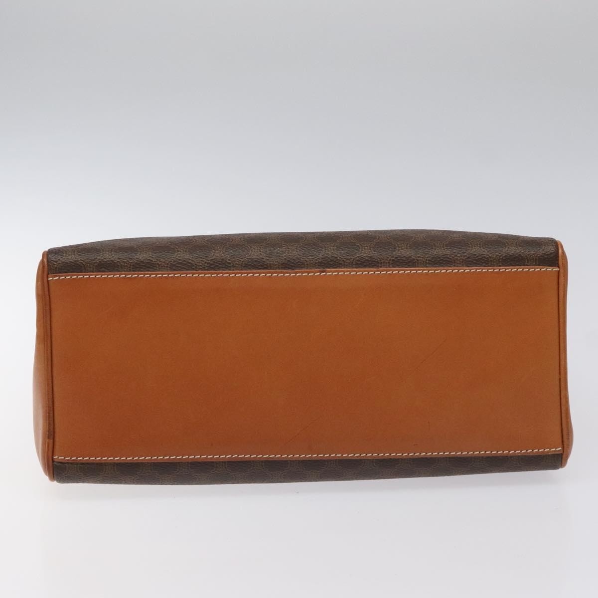 CELINE Macadam Canvas Hand Bag Pvc Brown Gold - 5