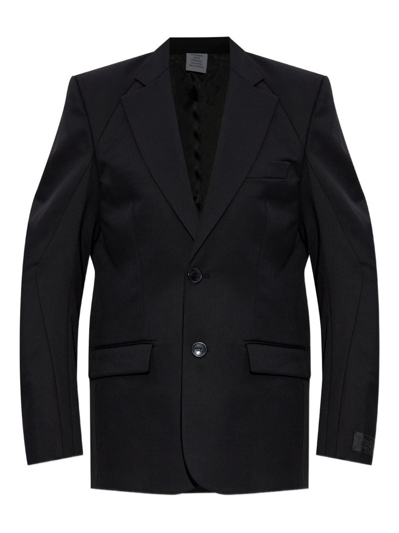 padded-shoulder wool blazer 1