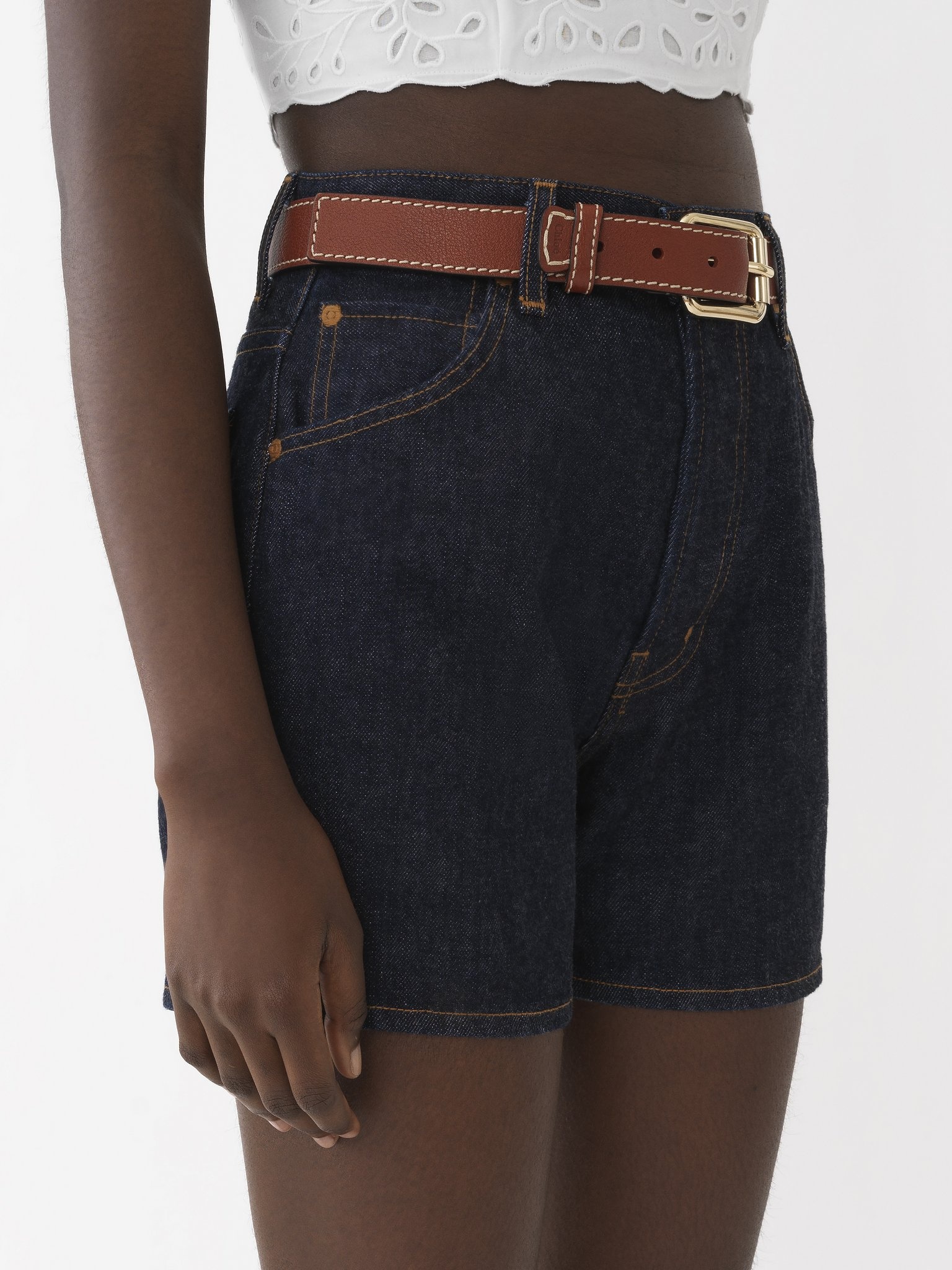 HIGH-WAISTED JEAN SHORTS - 6