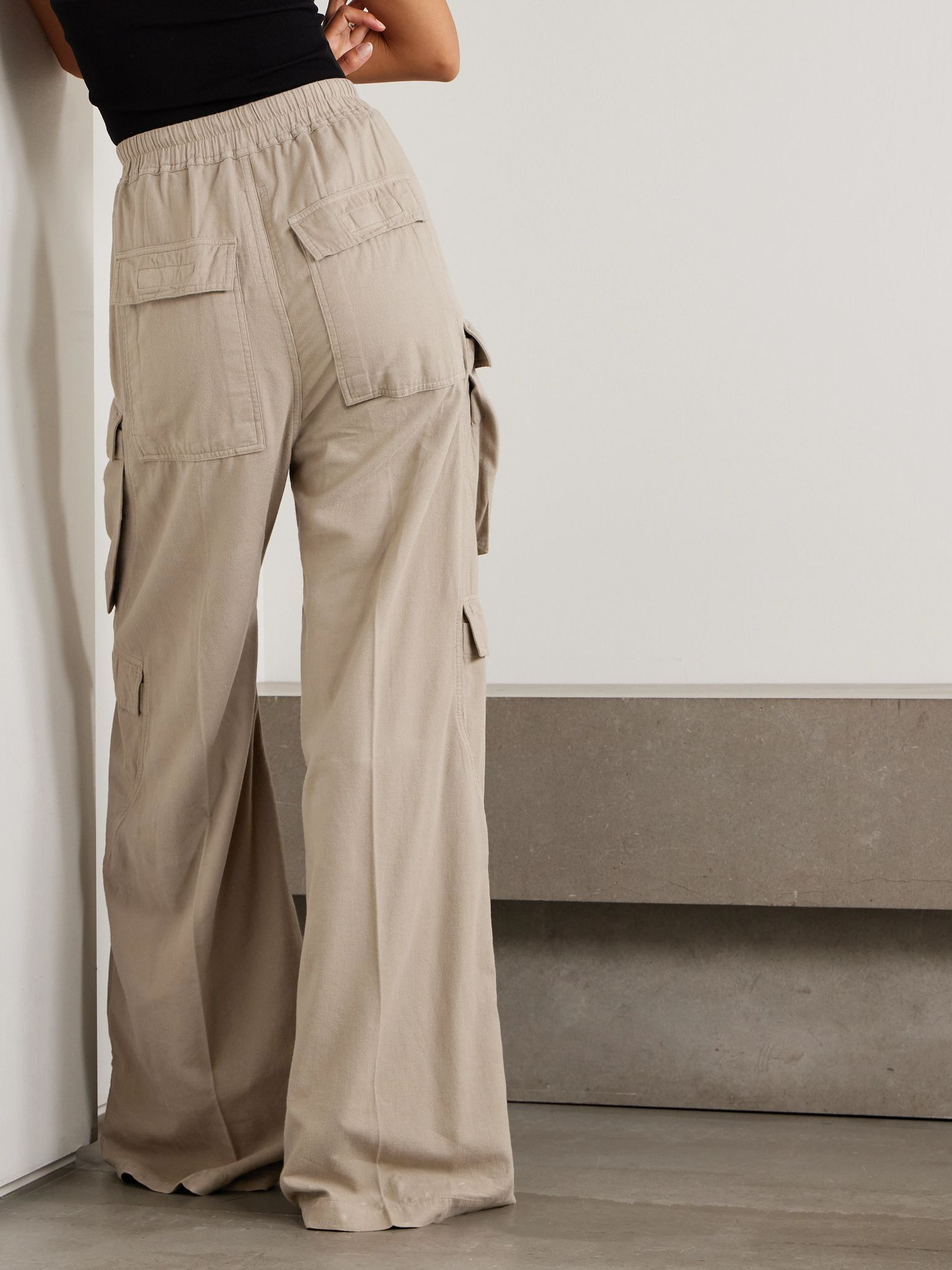 Jumbo Belas cotton-twill wide-leg cargo pants Beige - 4