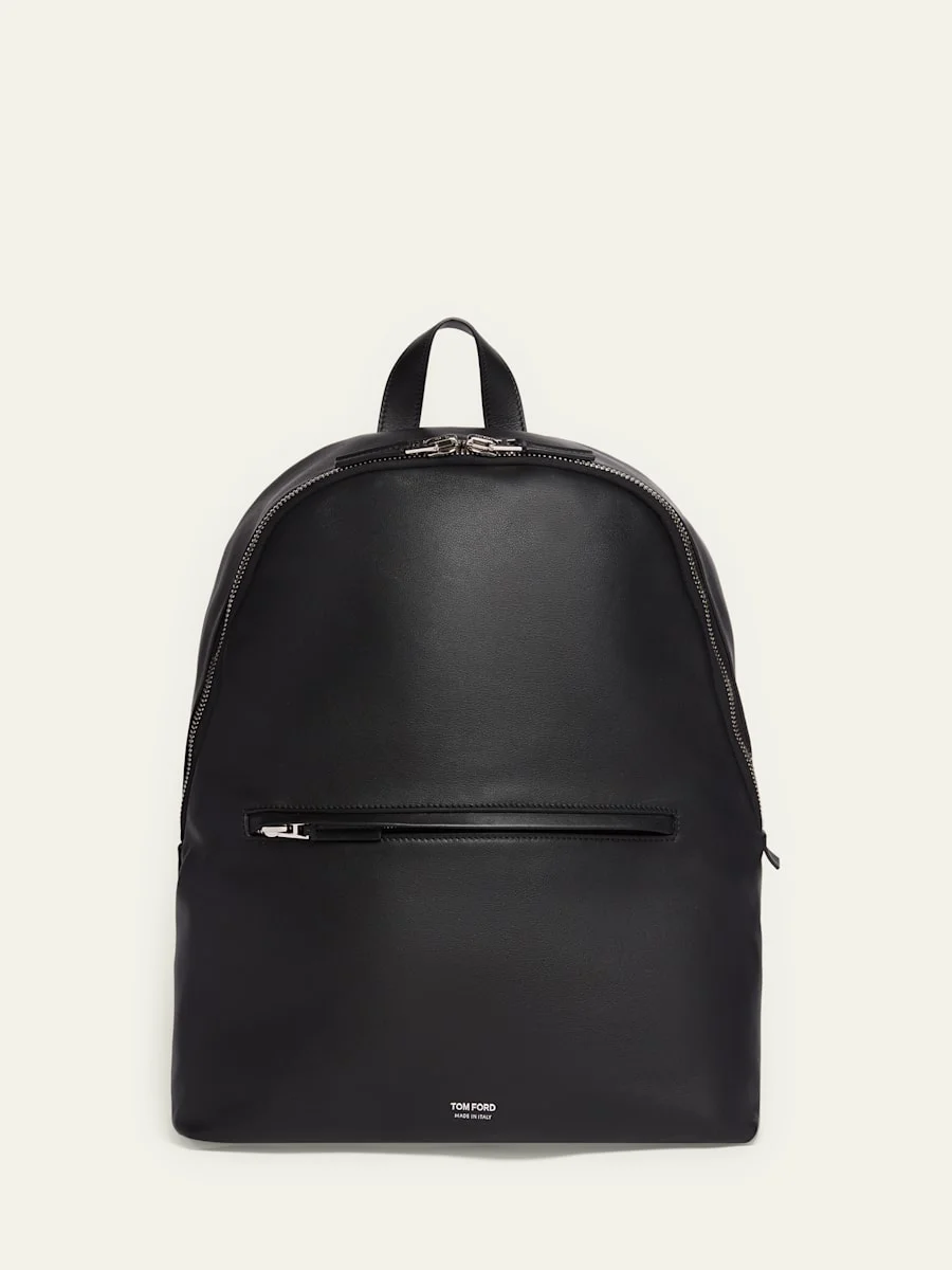 Men's Soft Leather Backpack - 1