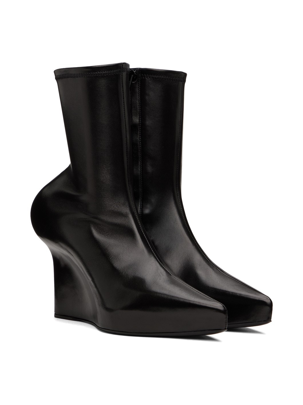 Black Wedge Boots - 4