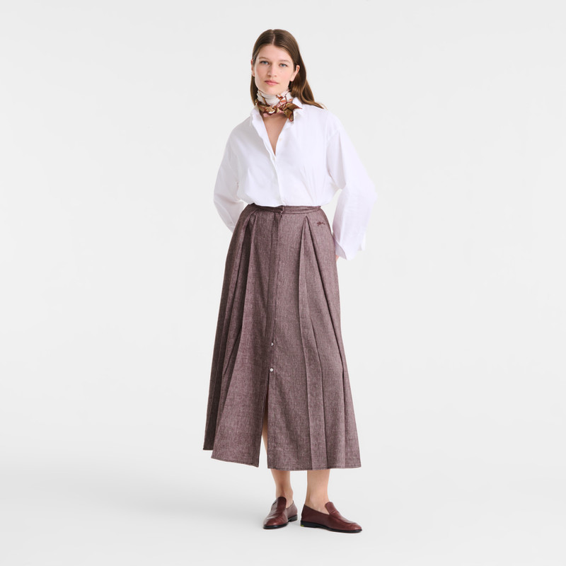 Midi skirt Burgundy - Linen 1