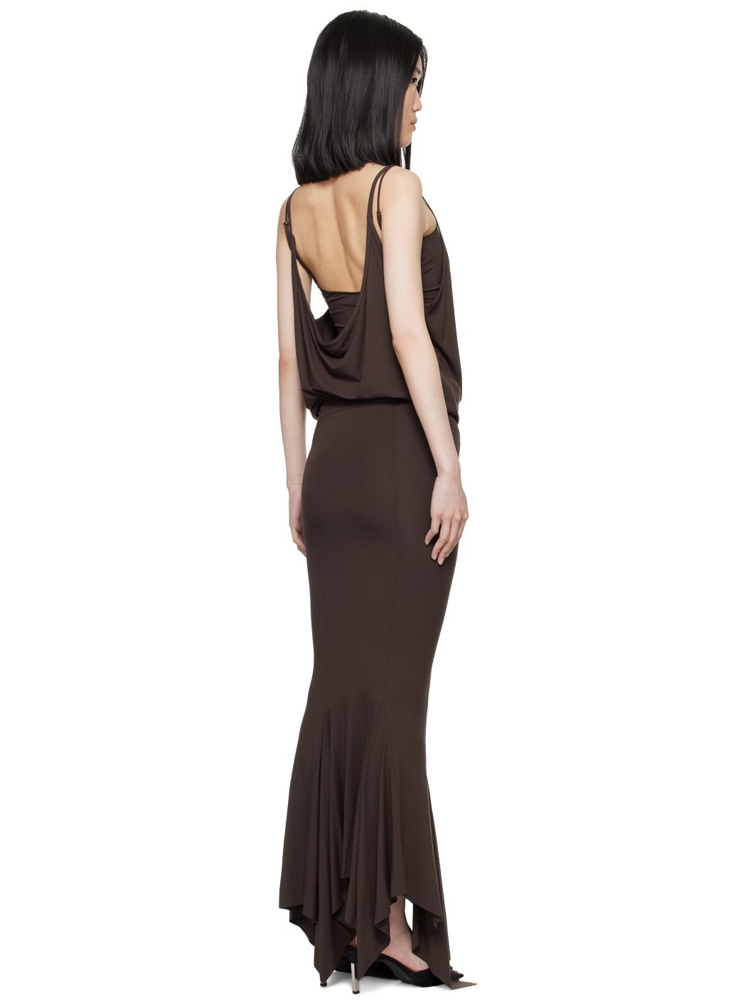 Brown Layered Midi Dress - 3