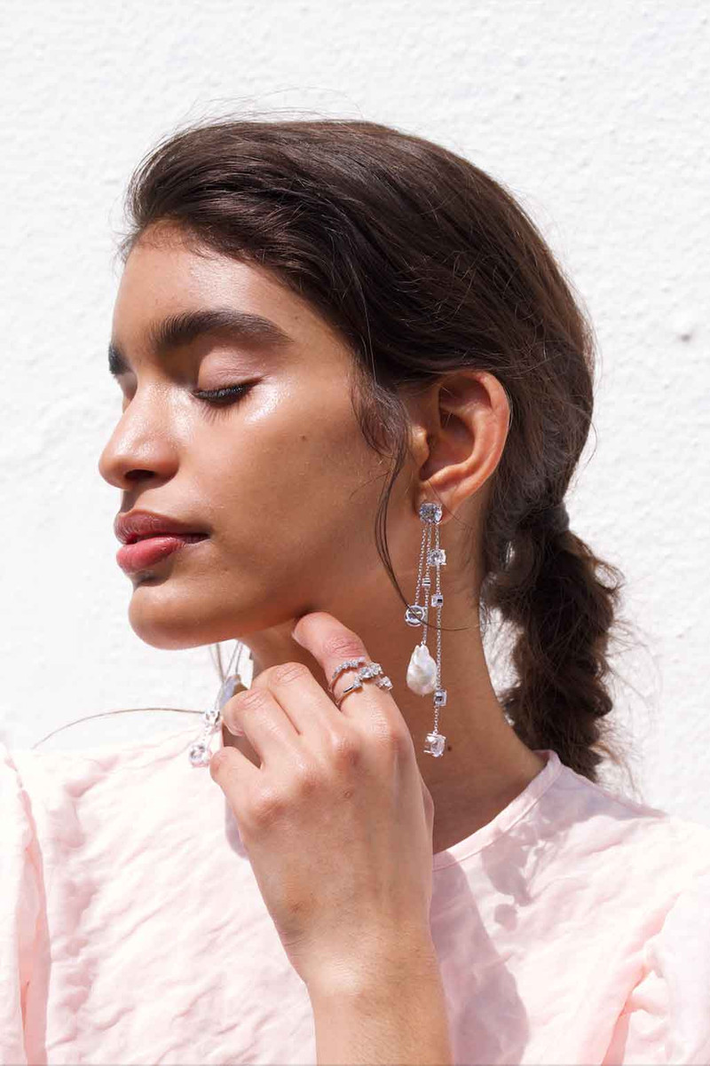 Completedworks Bonafide Madness Rhodium-Plated Silver Baroque Pearl and Cubic Zirconia Earrings outlook