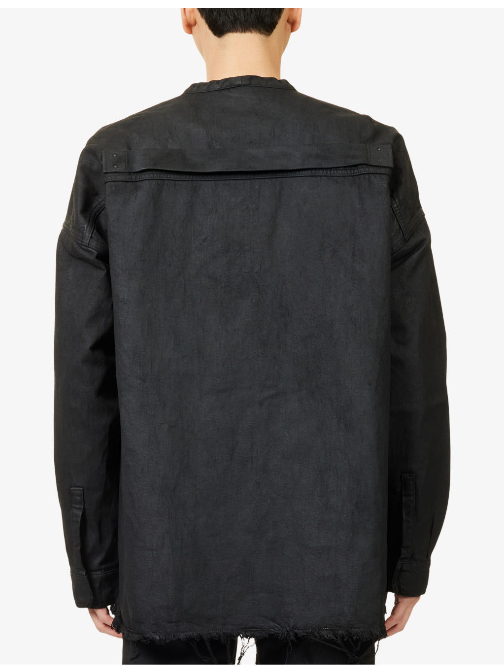 Lido Larry Raw-Hem Coated-Denim Shirt - 4