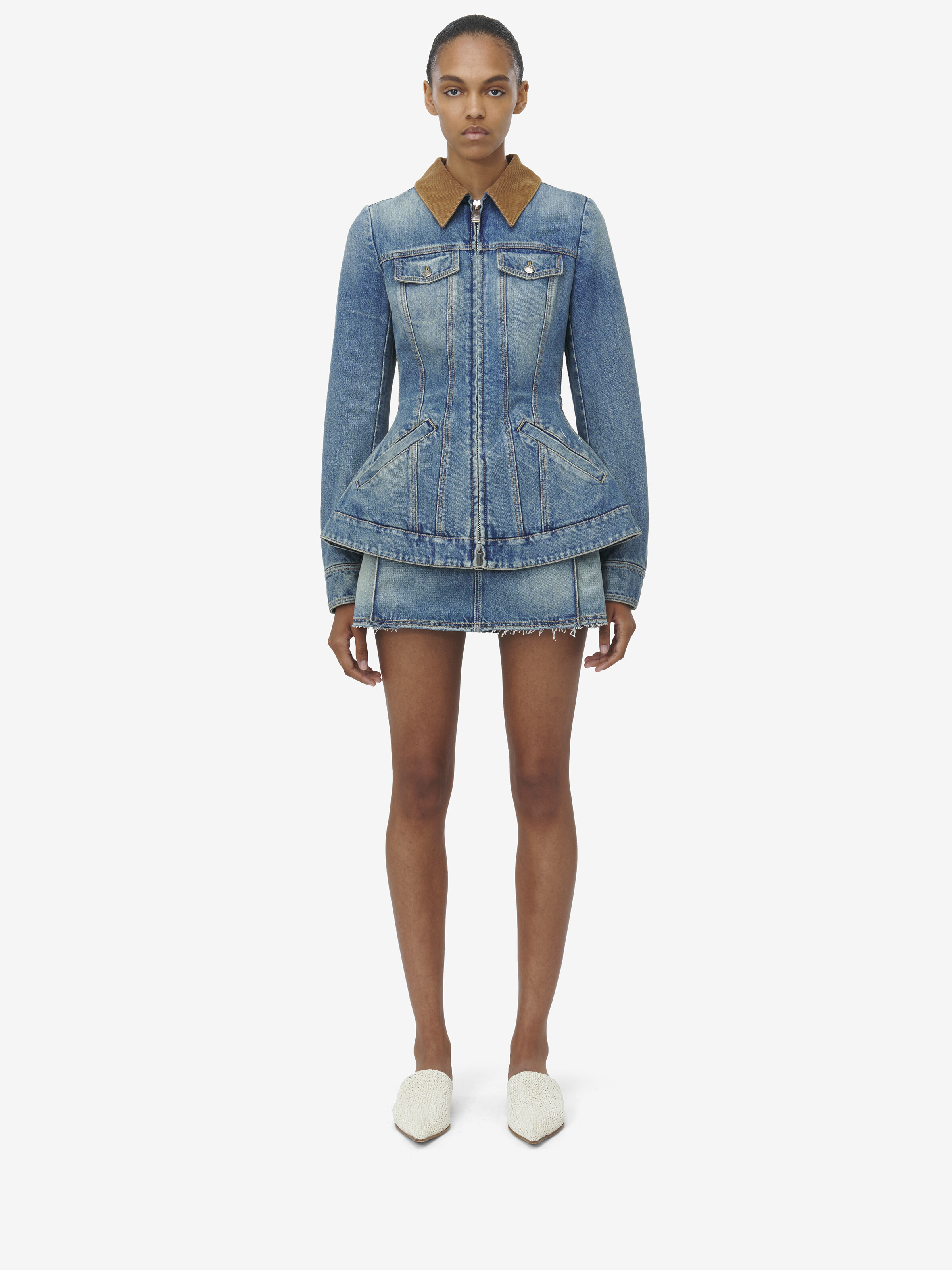 Peplum Denim Jacket - 3