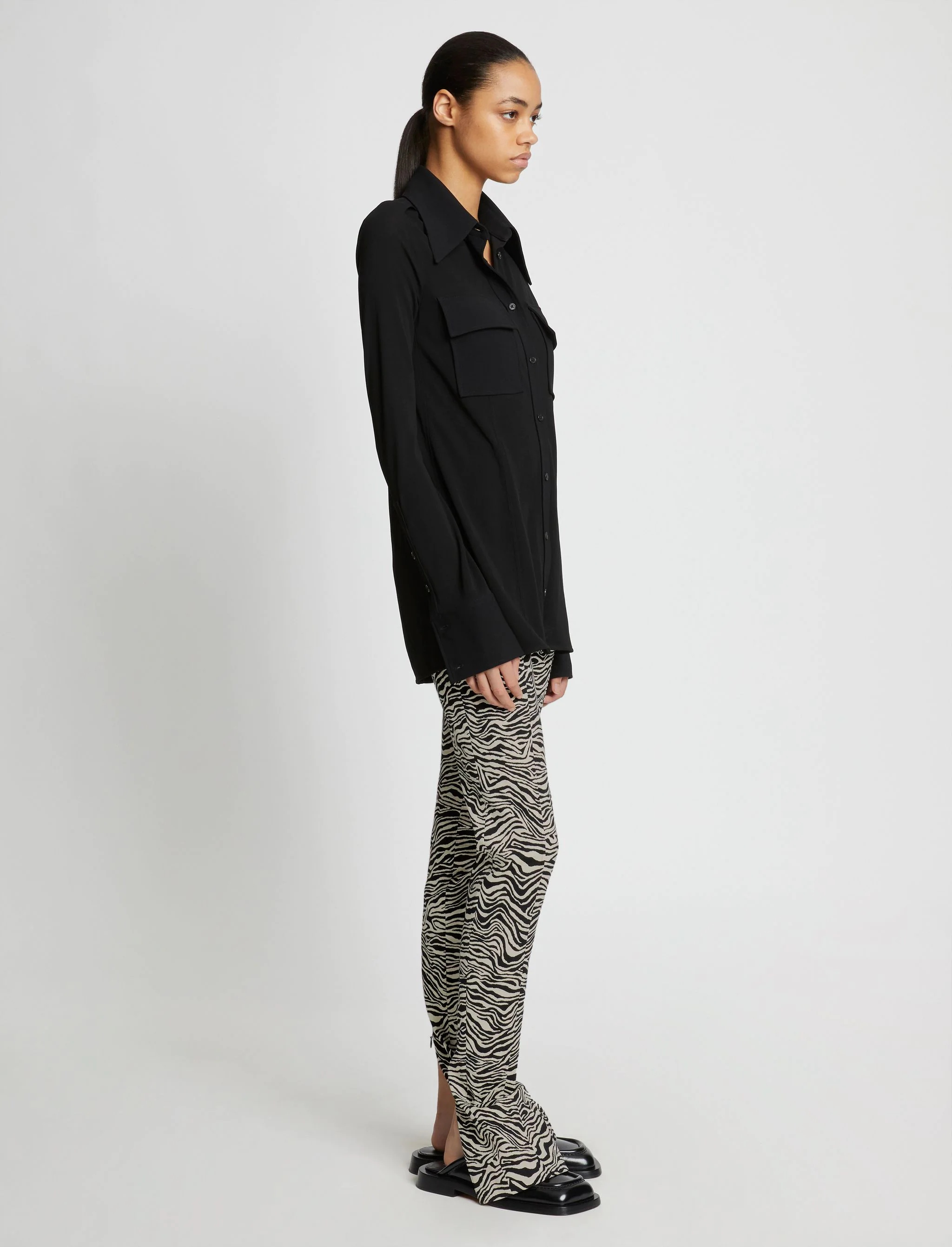 Stretch Zebra Jacquard Pants - 3