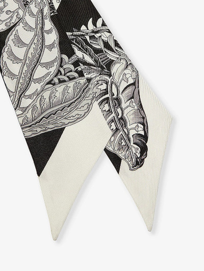 FERRAGAMO Twilly graphic-pattern silk scarf outlook