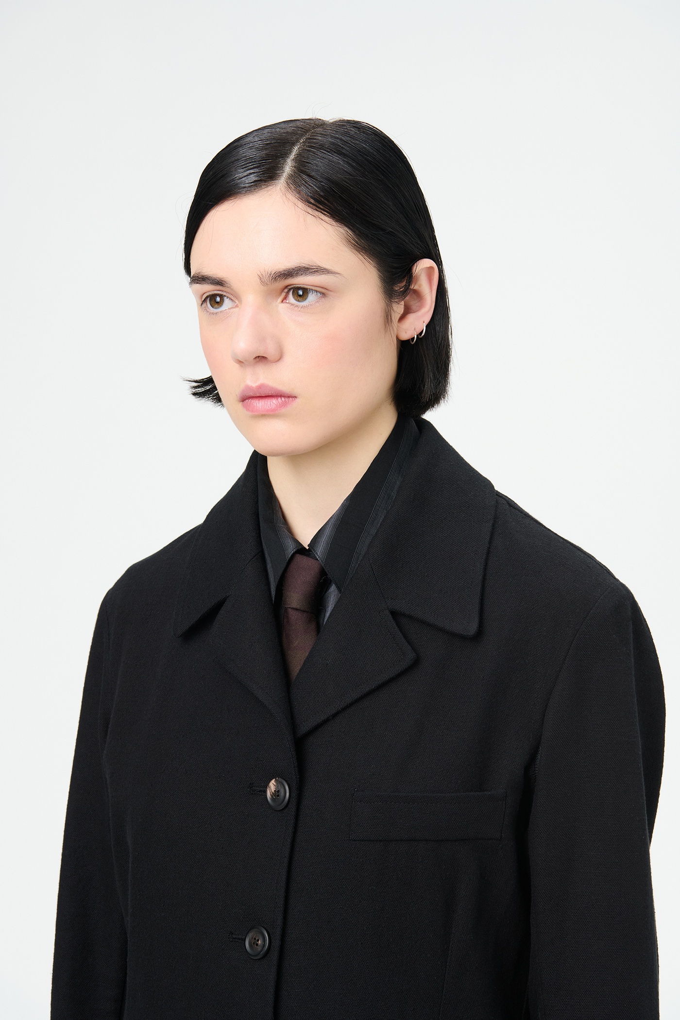 Sweep Blazer Draping Black Canvas - 4