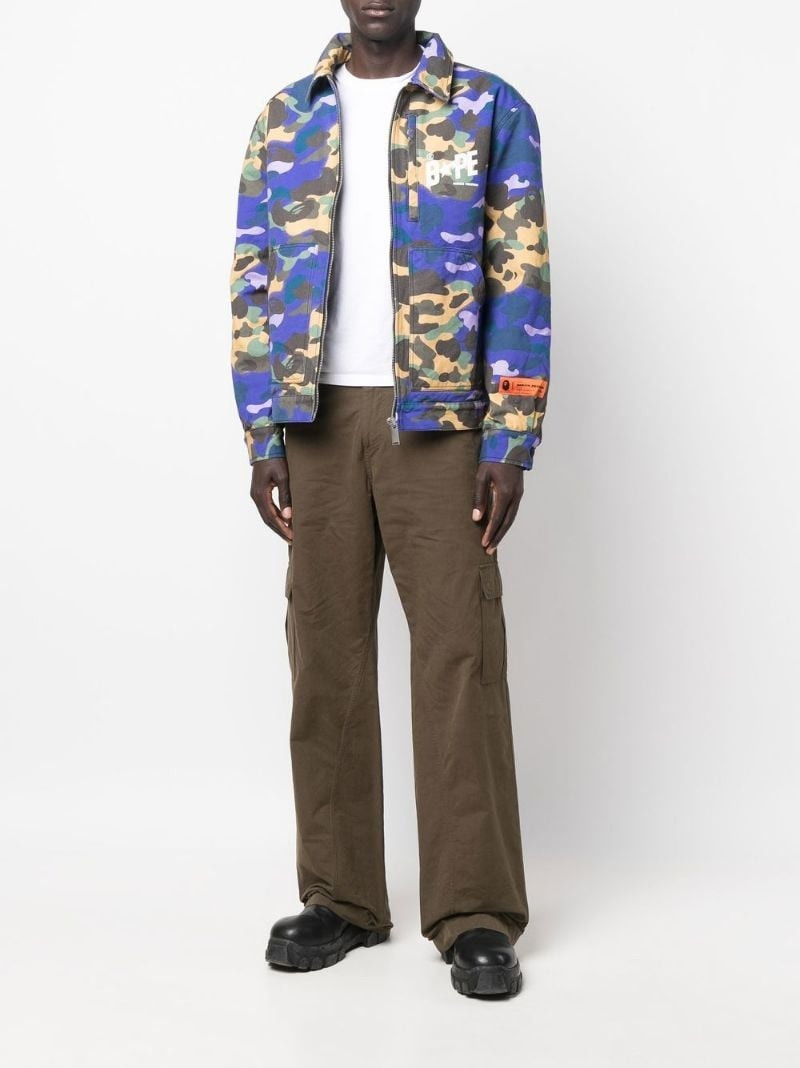 Heron Preston x BAPE camouflage zip-front jacket outlook
