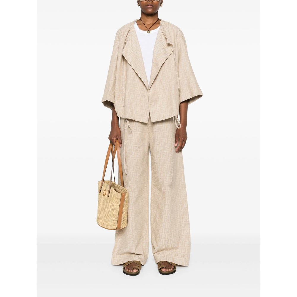 Fendi Neutrals Jackets - Oversized Jackets Women - 5