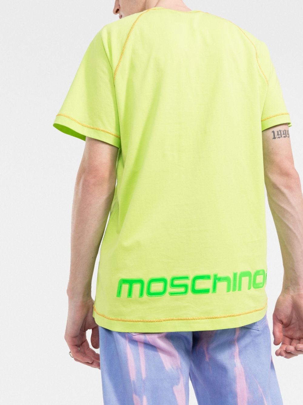 logo-patch cotton T-shirt - 3