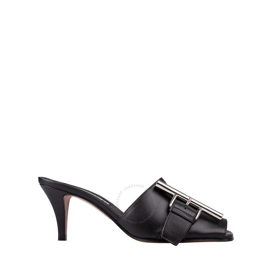 Alexander Mcqueen Ladies Black Francisco 70 mm Leather Mules - 1