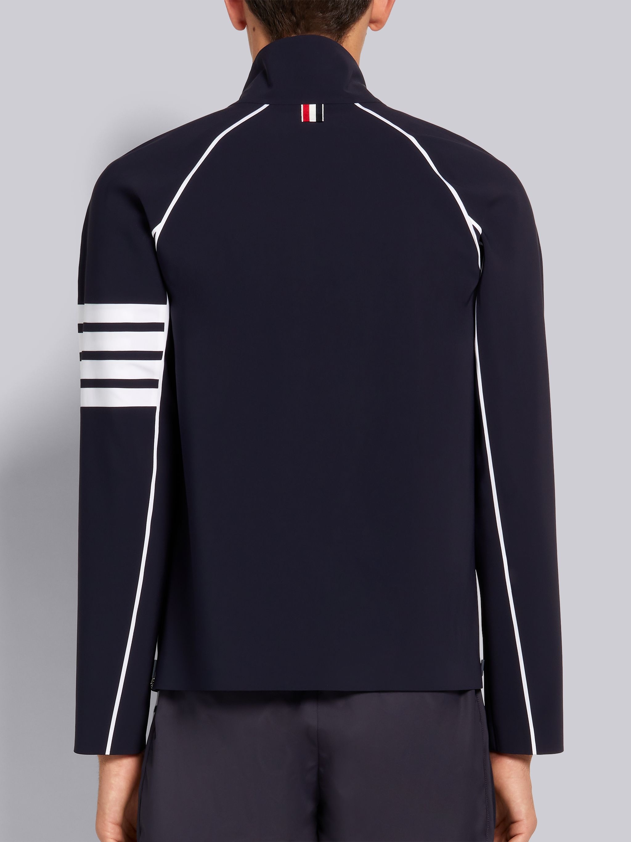 Navy 4-Bar Compression Zip-Up Jacket - 3