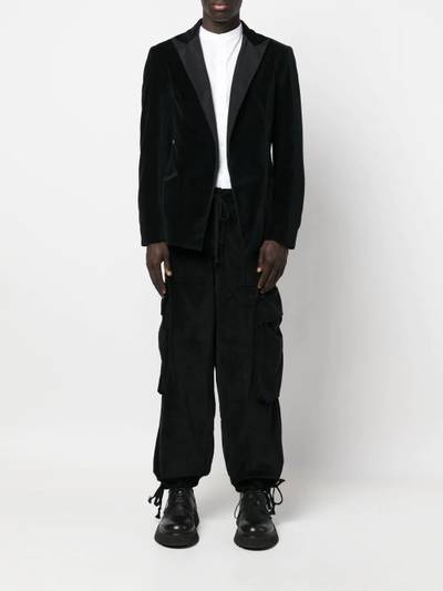 Greg Lauren velvet cargo trousers outlook