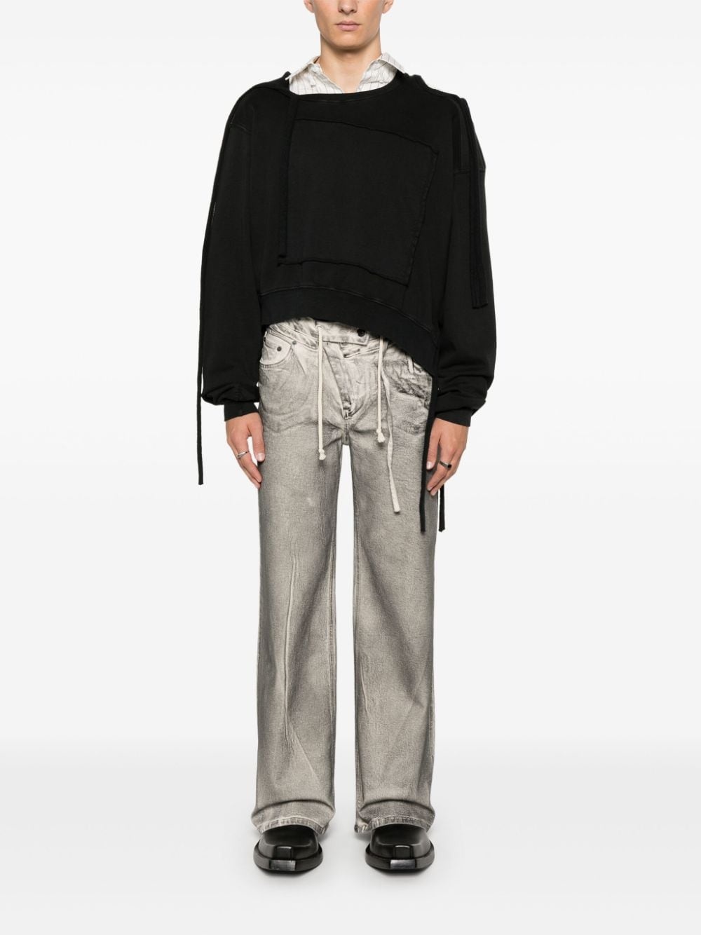 asymmetric-design hoodie - 3
