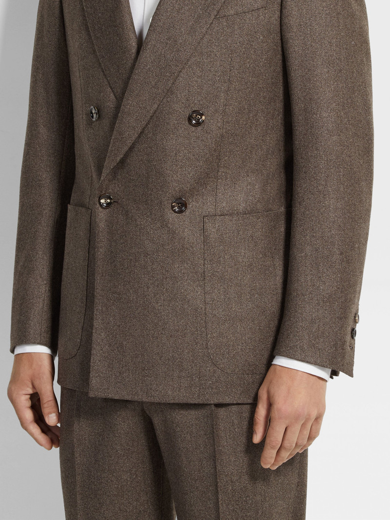 BROWN MÉLANGE WOOL AND CASHMERE SUIT 3