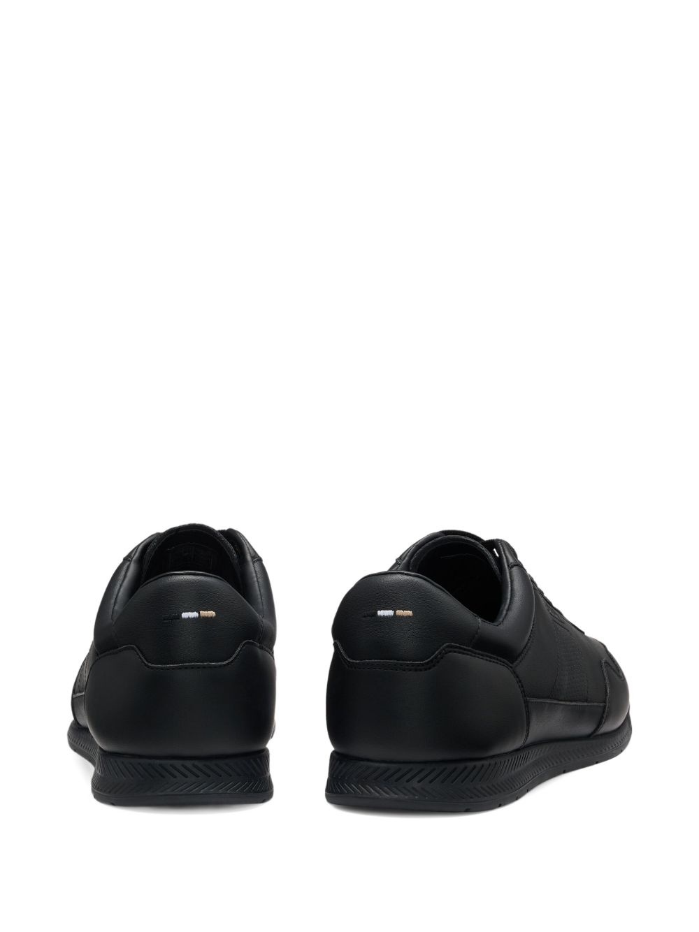 logo-stamp leather sneakers - 2