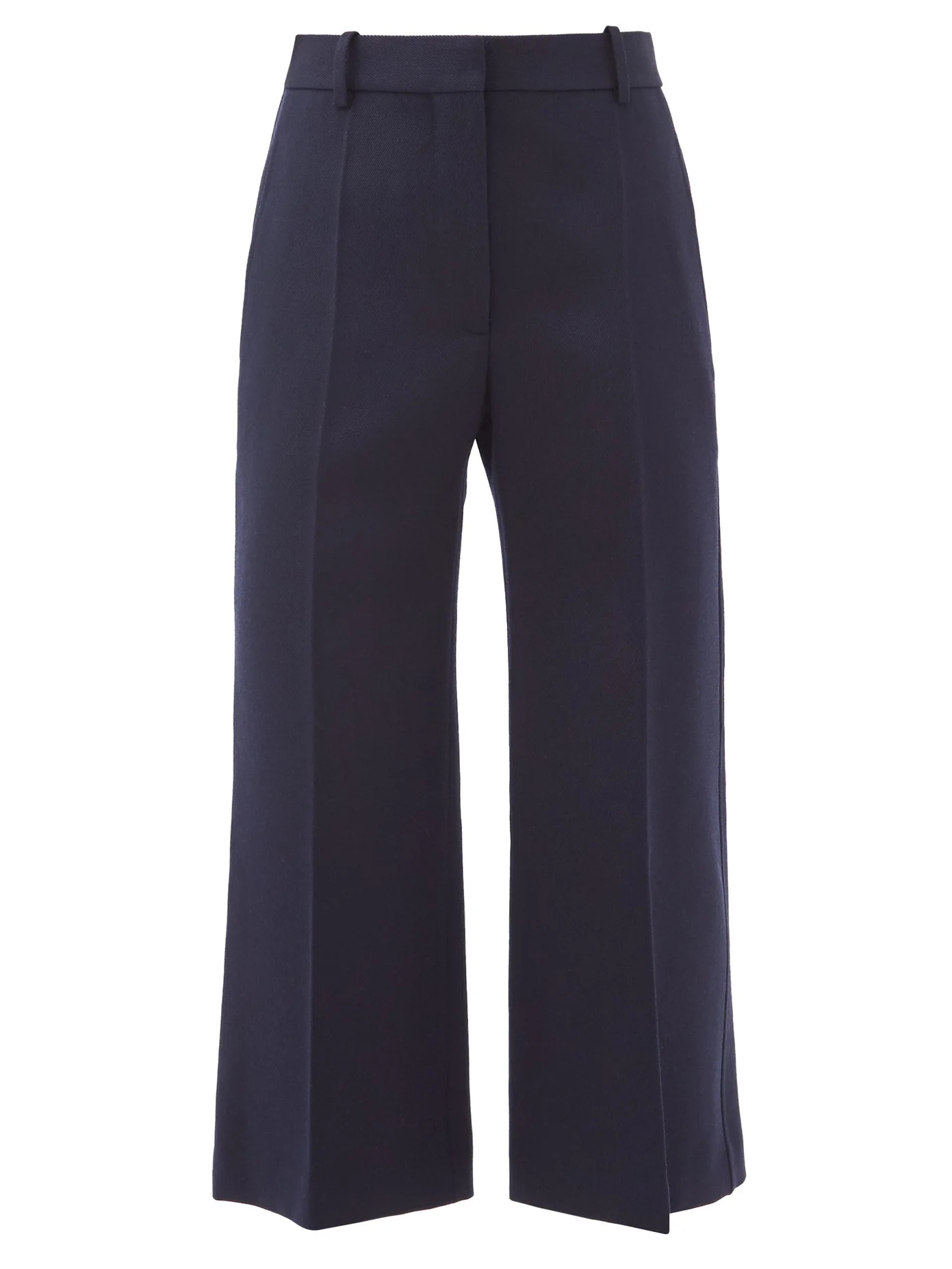 Wool-twill cropped kick-flare trousers - 1