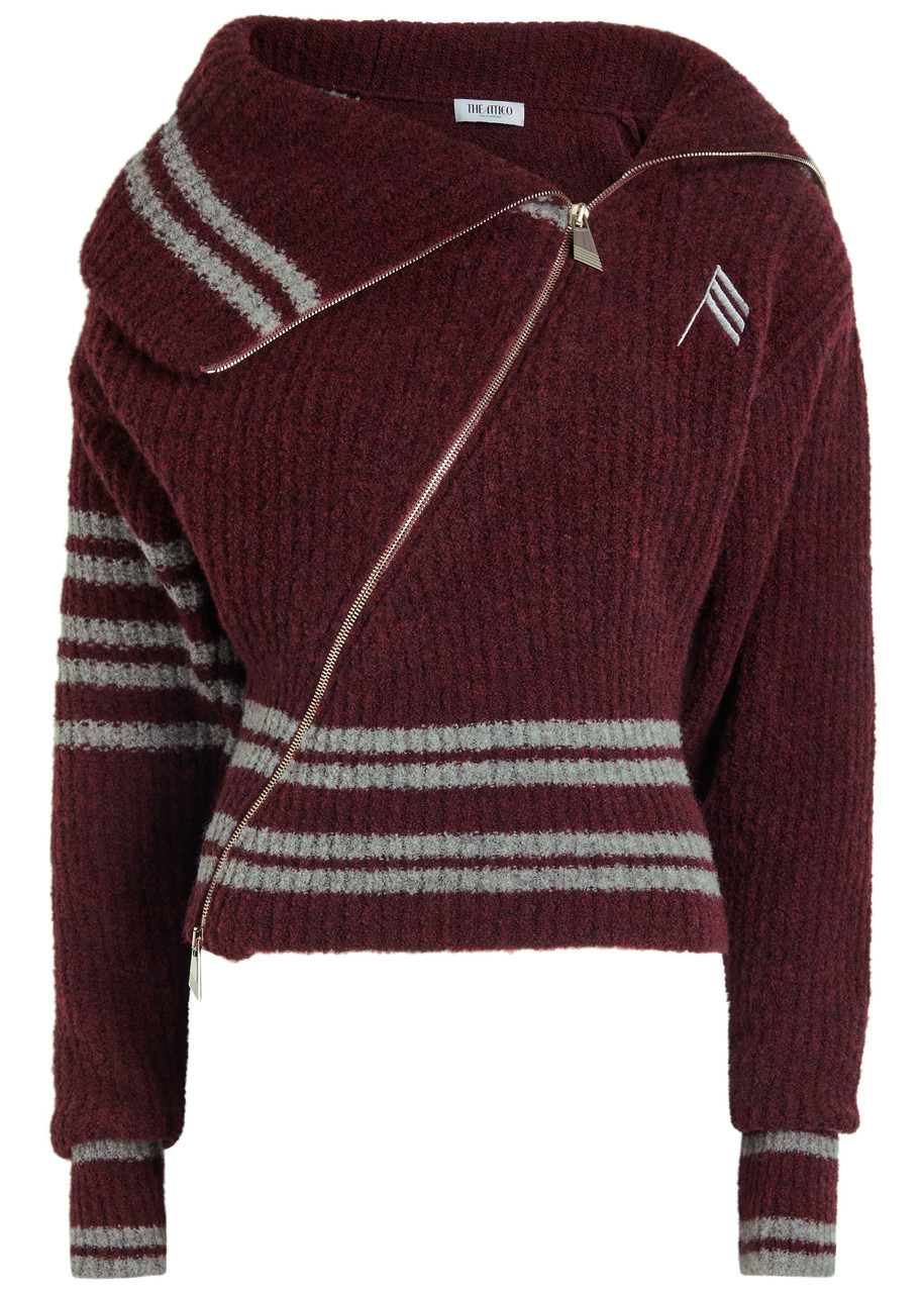 The Attico Striped Wool-blend Cardigan - 1