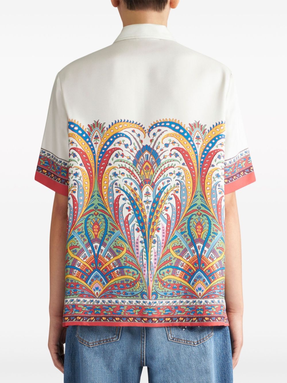 paisley-print silk-satin shirt - 4