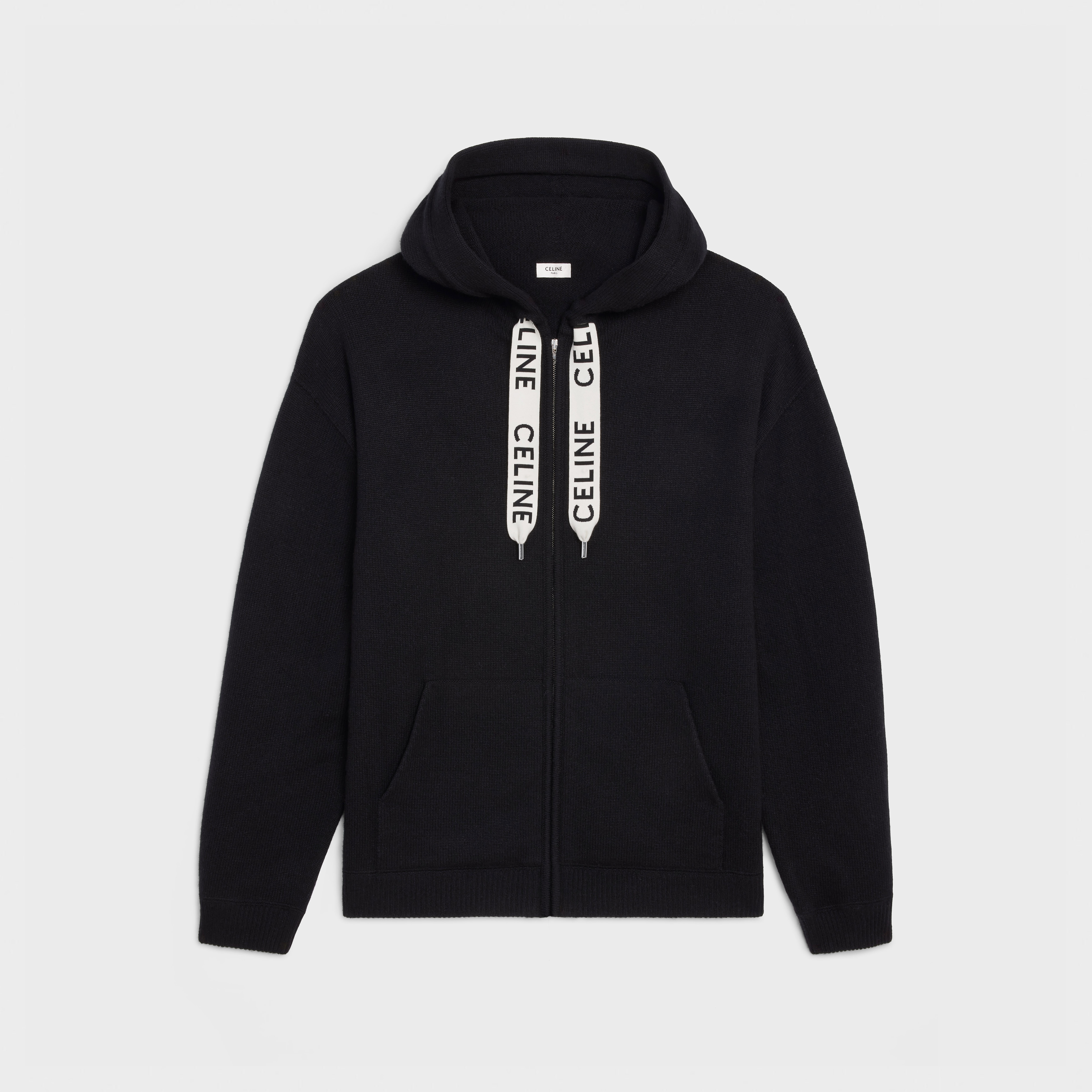 OVERSIZED ZIP HOODIE IN CASHMERE AND WOOL - 1