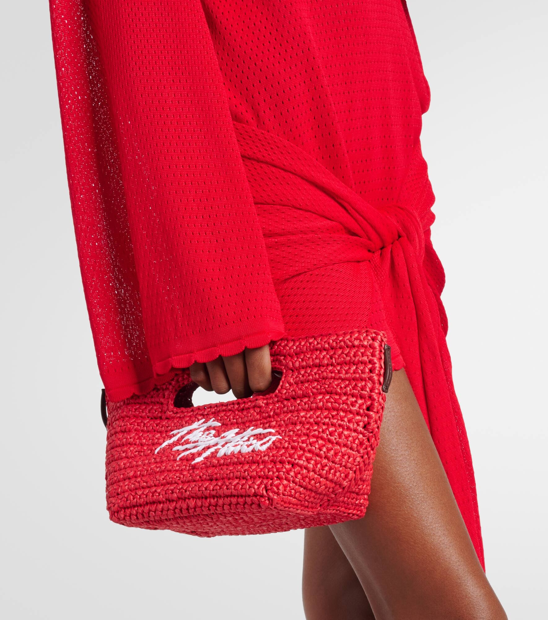 Via Dei Giardini 15 raffia-effect tote bag - 2