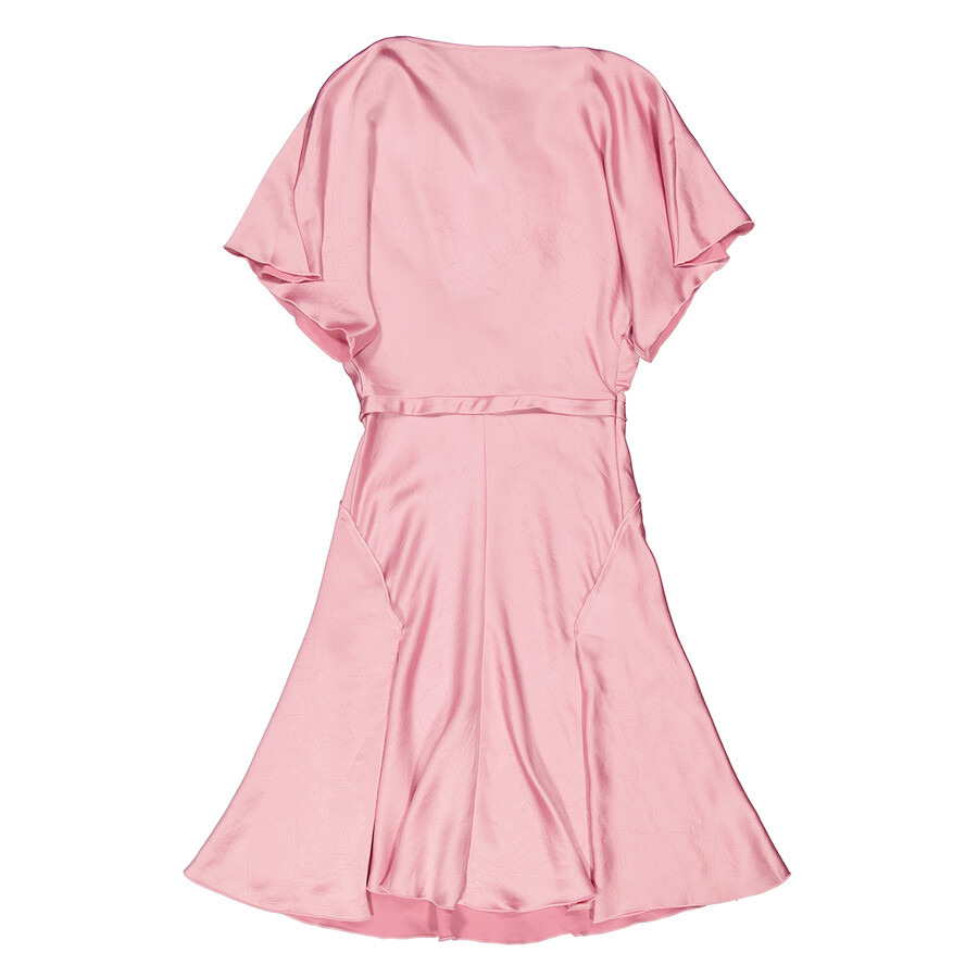 Victoria Beckham Draped Sleeve Satin Finish Dress - 2