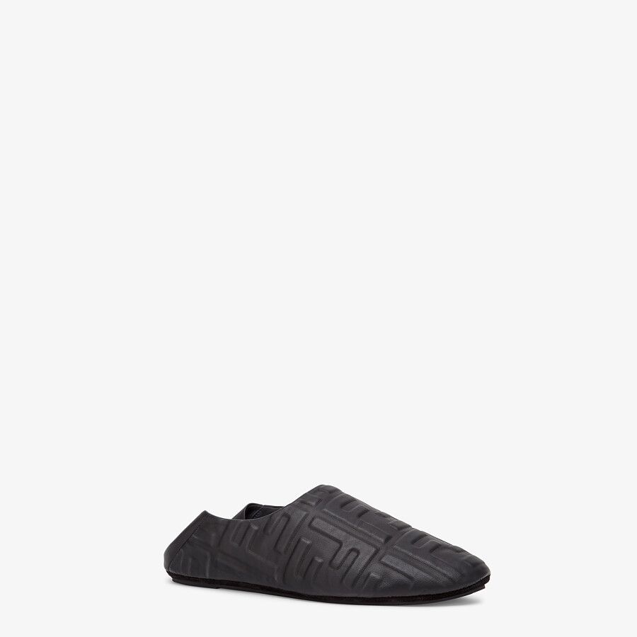 Black nappa leather slippers - 2