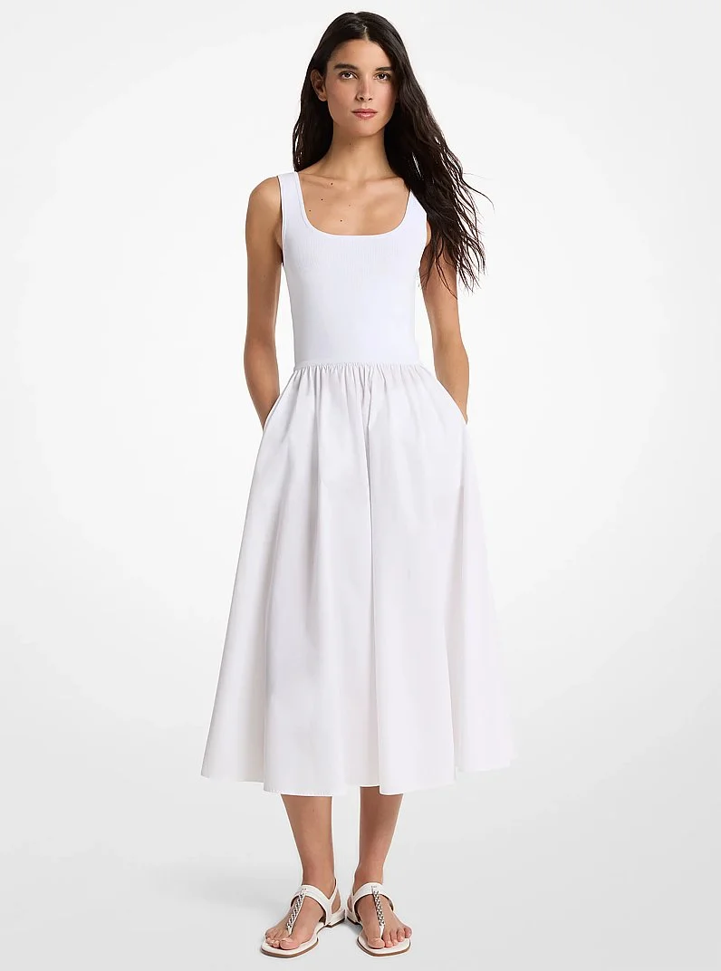 Viscose Blend Midi Dress - 1