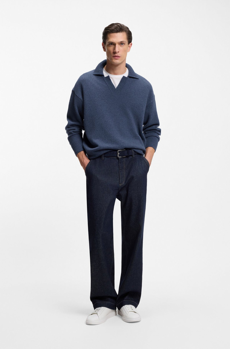 BOSS JOHNNY-COLLAR SWEATER IN VIRGIN WOOL outlook